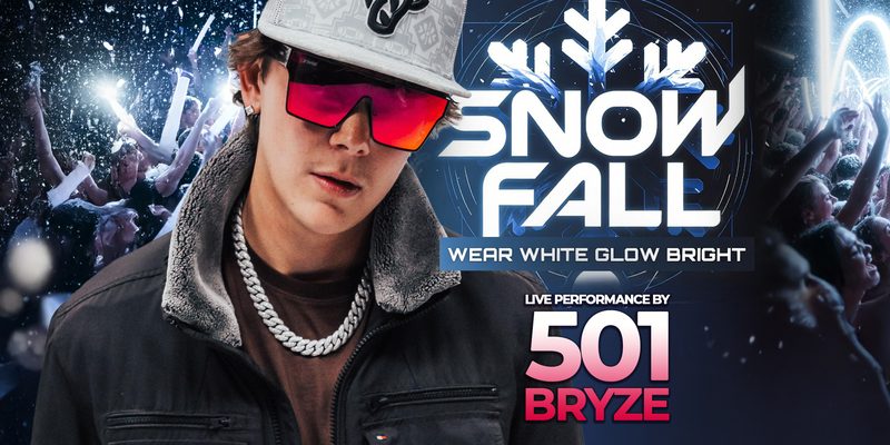 2026 Snowfall night poster featuring 501 BRYZE at Hammerhead Fred's, Panama City Beach